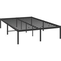 Berkfield Home Metal Bed Frame Black 135x190 cm Double