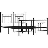 Berkfield Home Metal Bed Frame with Headboard & Footboard Black 140x200 cm