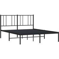 Berkfield Home Metal Bed Frame with Headboard Black 120x190 cm Small Double