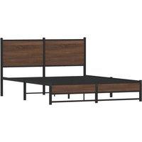 Berkfield Home Metal Bed Frame without Mattress Brown Oak 137x190 cm