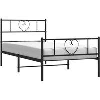 Berkfield Home Metal Bed Frame with Headboard & Footboard Black 80x200 cm
