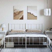 Berkfield Home Metal Bed Frame with Headboard & Footboard White 183x213 cm