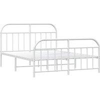 Berkfield Home Metal Bed Frame with Headboard & Footboard White 183x213 cm