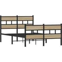 Berkfield Home Metal Bed Frame without Mattress Sonoma Oak 120x200 cm in Brown