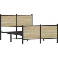 Berkfield Home Metal Bed Frame without Mattress Sonoma Oak 120x190 cm Small Double in Light Oak