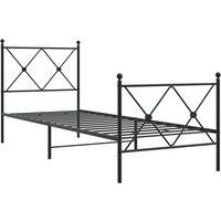 Berkfield Home Metal Bed Frame without Mattress with Footboard Black 80x200cm | Size: 80x200 cm