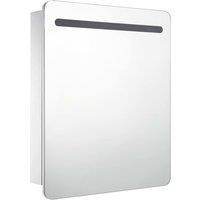 Berkfield Home LED Bathroom Mirror Cabinet 68x9x80 cm in White | Size: 68 x 9 x 80 cm