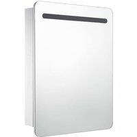 Berkfield Home LED Bathroom Mirror Cabinet 60x11x80 cm in White | Size: 60 x 11 x 80 cm