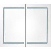 Berkfield Home LED Bathroom Mirror Cabinet 80x12.2x68 cm in White