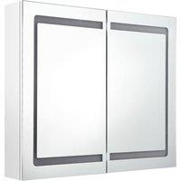 Berkfield Home LED Bathroom Mirror Cabinet Shining White 80x12x68 cm | Size: 80 x 12 x 68 cm