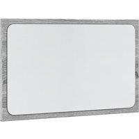 Berkfield Home LED Bathroom Mirror Grey Sonoma 60x8.5x38 cm Engineered Wood