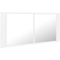 Berkfield Home LED Bathroom Mirror Cabinet White 100x12x45 cm | Size: 100 x 12 x 45 cm
