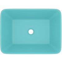 Berkfield Home Luxury Wash Basin Matt Light Green 41x30x12 cm Ceramic in Aqua | Size: 41 x 30 x 12 cm
