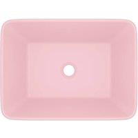 Berkfield Home Luxury Wash Basin Matt Pink 41x30x12 cm Ceramic | Size: 41 x 30 x 12 cm