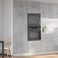 Berkfield Home Refrigerator Cabinet Lyon Concrete Grey 60x57x207 cm Engineered Wood | Size: 60 x 57 x 207 cm