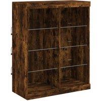 Berkfield Home Sideboard with LED Lights Smoked Oak 81x37x100 cm in Brown | Size: 81 x 37 x 100 cm