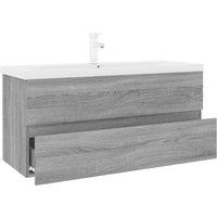 Berkfield Home Sink Cabinet with Built-in Basin Grey Sonoma Engineered Wood