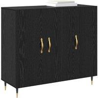Berkfield Home Sideboard with Storage with Door Black 90 x 34 x 80 cm Engineered wood