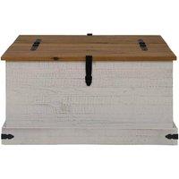 Berkfield Home Storage Chest HALDEN White 91x91x47 cm Solid Wood Pine | Size: 91 x 91 x 47 cm
