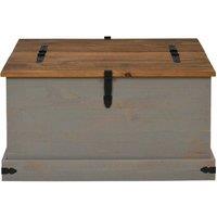Berkfield Home Storage Chest HALDEN Grey 91x91x47 cm Solid Wood Pine | Size: 91 x 91 x 47 cm