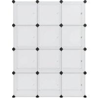 Berkfield Home Storage Cube Organiser with 12 Cubes & Doors Transparent PP in Clear
