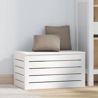 Berkfield Home Storage Box White 59.5x36.5x33 cm Solid Wood Pine