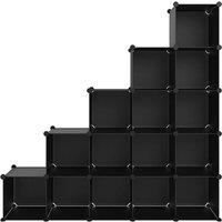 Berkfield Home Storage Cube Organiser with 15 Cubes Black PP