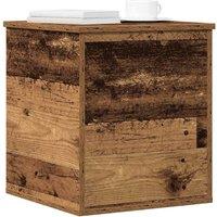 Berkfield Home Storage Box Old Wood 40x42x46 cm Engineered Wood in Brown | Size: 40 x 42 x 46 cm