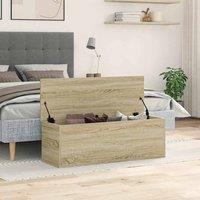 Berkfield Home Storage Box Sonoma Oak 102x35x35 cm Engineered Wood in Tan | Size: 102 x 35 x 35 cm