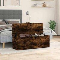 Berkfield Home Storage Box Smoked Oak 102x35x35 cm Engineered Wood in Brown | Size: 102 x 35 x 35 cm