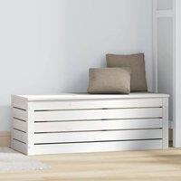 Berkfield Home Storage Box White 89x36.5x33 cm Solid Wood Pine