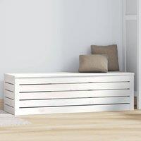 Berkfield Home Storage Box White 109x36.5x33 cm Solid Wood Pine