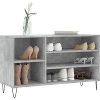 Berkfield Home Shoe Cabinet Concrete Grey 102x36x60 cm Engineered Wood | Size: 102 x 36 x 60 cm