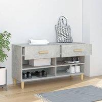 Berkfield Home Shoe Cabinet Concrete Grey 102x35x55 cm Engineered Wood | Size: 102 x 35 x 55 cm
