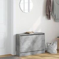 Berkfield Home Shoe Cabinet Concrete Grey 80x21x57 cm Engineered Wood | Size: 80 x 21 x 57 cm