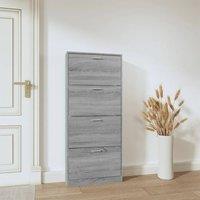Berkfield Home Shoe Cabinet Grey Sonoma 59x17x150 cm Engineered Wood | Size: 59 x 17 x 150 cm