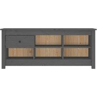 Berkfield Home Shoe Cabinet Grey 110x38x45.5 cm Solid Wood Pine