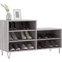 Berkfield Home Shoe Cabinet Grey Sonoma 102x36x60 cm Engineered Wood | Size: 102 x 36 x 60 cm