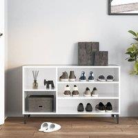 Berkfield Home Shoe Cabinet High Gloss White 102x36x60 cm Engineered Wood | Size: 102 x 36 x 60 cm