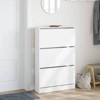 Berkfield Home Shoe Cabinet White 80x21x125.5 cm Engineered Wood