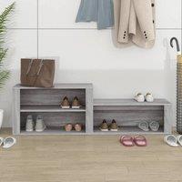 Berkfield Home Shoe Cabinet Grey Sonoma 150x35x45 cm Engineered Wood | Size: 150 x 35 x 45 cm