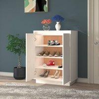 Berkfield Home Shoe Cabinet White 60x35x80 cm Solid Wood Pine | Size: 60 x 35 x 80 cm
