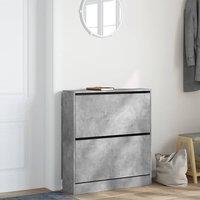Berkfield Home Shoe Cabinet Concrete Grey 80x21x87.5 cm Engineered Wood