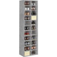 Berkfield Home Shoe Cabinet Concrete Grey 54x34x183 cm Engineered Wood | Size: 54 x 34 x 183 cm