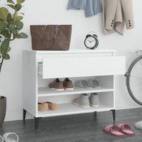 Berkfield Home Shoe Cabinet White 70x36x60 cm Engineered Wood | Size: 70 x 36 x 60 cm