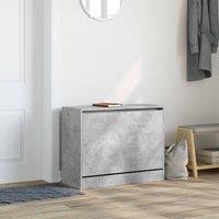 Berkfield Home Shoe Cabinet Concrete Grey 80x34x63 cm Engineered Wood | Size: 80 x 34 x 63 cm