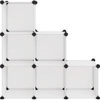 Berkfield Home Storage Cube Organiser with 6 Cubes Transparent PP in Clear