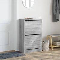 Berkfield Home Shoe Cabinet Grey Sonoma 60x34x96.5 cm Engineered Wood