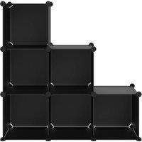 Berkfield Home Storage Cube Organiser with 6 Cubes Black PP