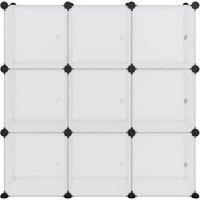 Berkfield Home Storage Cube Organiser with 9 Cubes & Doors Transparent PP in Clear